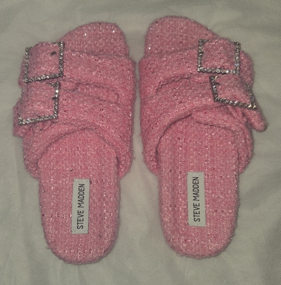 Steve Madden Shoes - Steve Madden Pink Textured Slide Sandals